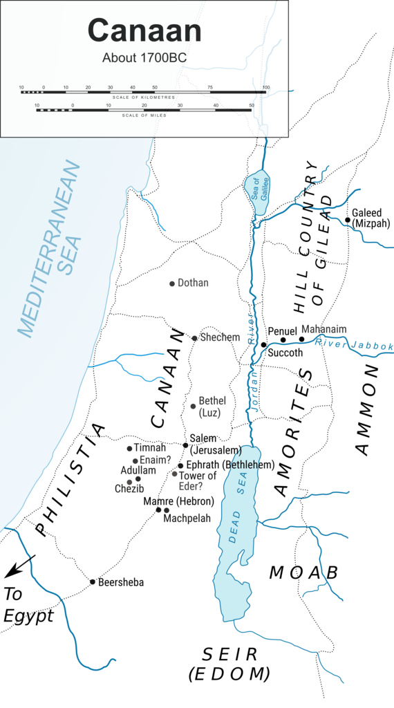 Joseph: maps (Map of Canaan)