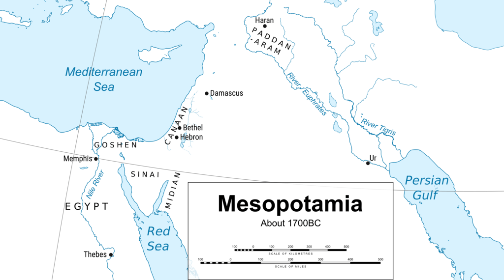 Joseph: maps (Map of Mesopotamia)