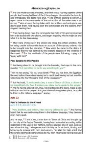 Page 194 of colour PDF version of "Upside Down with Paul" by Mark Morgan. Note the text of Acts with side bars, and BLB footnotes. Verse and chapter numbers are in brown, the words of Paul in green and cross-references in blue.